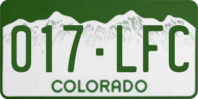 CO license plate 017LFC