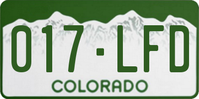 CO license plate 017LFD