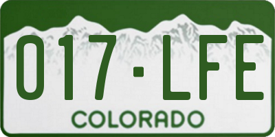 CO license plate 017LFE