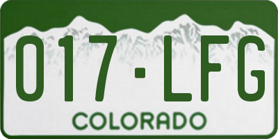 CO license plate 017LFG