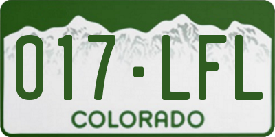 CO license plate 017LFL