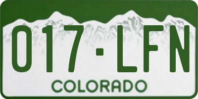 CO license plate 017LFN