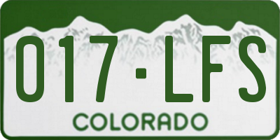 CO license plate 017LFS