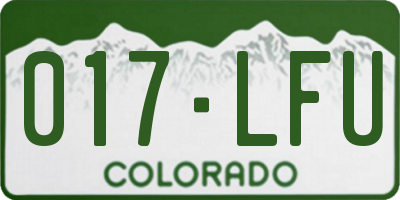 CO license plate 017LFU
