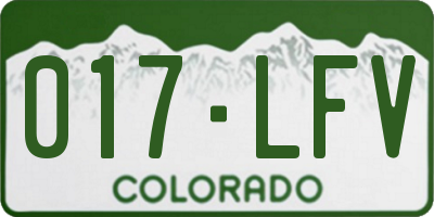 CO license plate 017LFV