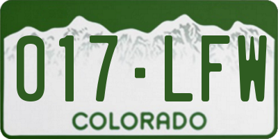 CO license plate 017LFW