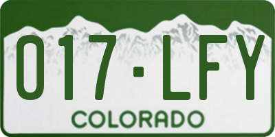 CO license plate 017LFY
