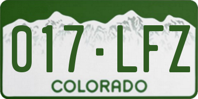 CO license plate 017LFZ