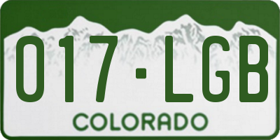 CO license plate 017LGB