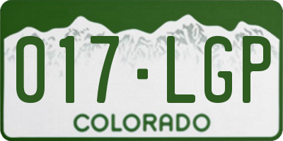 CO license plate 017LGP
