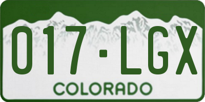 CO license plate 017LGX