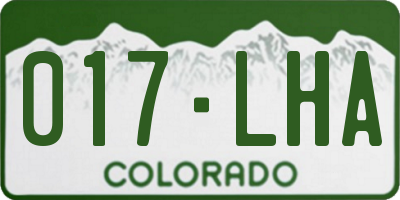 CO license plate 017LHA