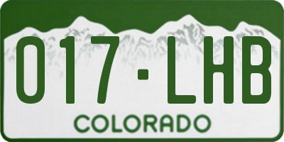 CO license plate 017LHB