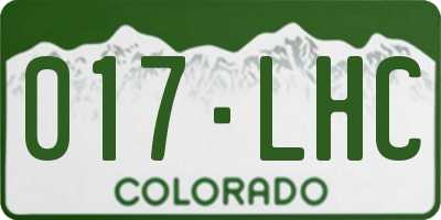 CO license plate 017LHC