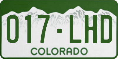 CO license plate 017LHD