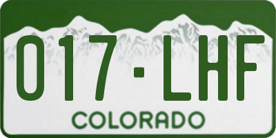 CO license plate 017LHF