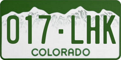 CO license plate 017LHK