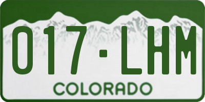 CO license plate 017LHM