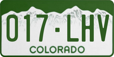 CO license plate 017LHV