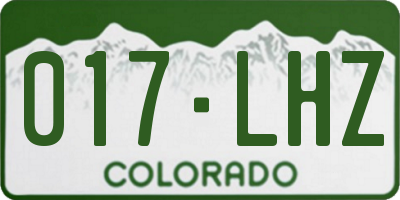 CO license plate 017LHZ