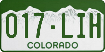 CO license plate 017LIH
