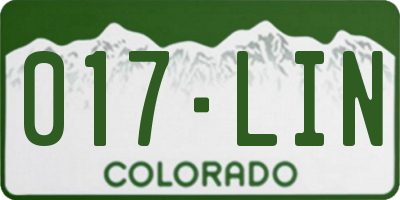 CO license plate 017LIN