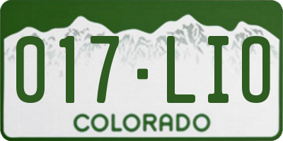 CO license plate 017LIO