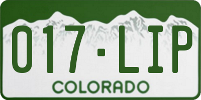 CO license plate 017LIP