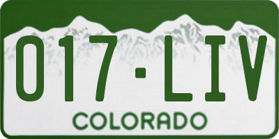 CO license plate 017LIV