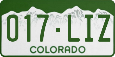 CO license plate 017LIZ