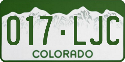 CO license plate 017LJC