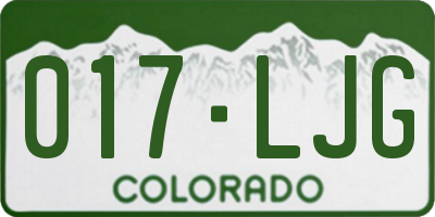 CO license plate 017LJG