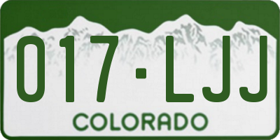 CO license plate 017LJJ