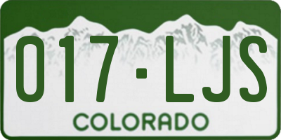 CO license plate 017LJS
