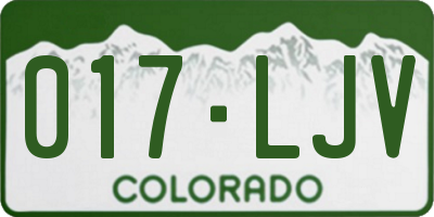 CO license plate 017LJV