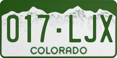 CO license plate 017LJX