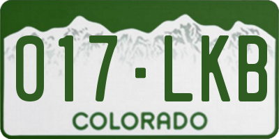 CO license plate 017LKB