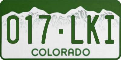 CO license plate 017LKI