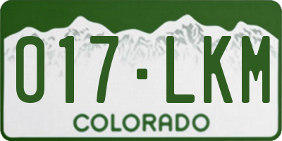CO license plate 017LKM