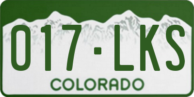 CO license plate 017LKS