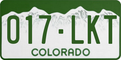 CO license plate 017LKT