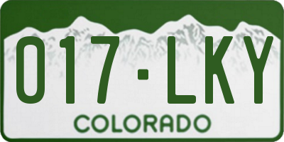 CO license plate 017LKY