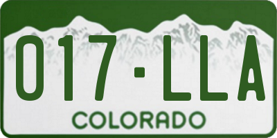 CO license plate 017LLA