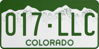 CO license plate 017LLC