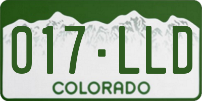 CO license plate 017LLD