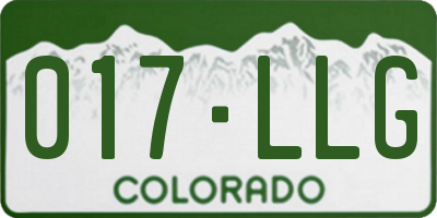 CO license plate 017LLG