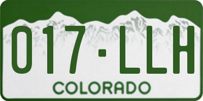 CO license plate 017LLH