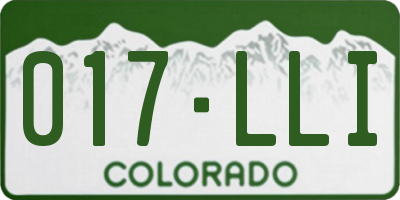 CO license plate 017LLI