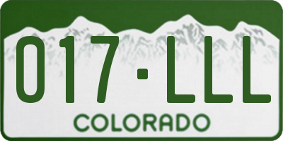 CO license plate 017LLL