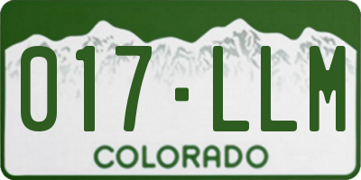 CO license plate 017LLM